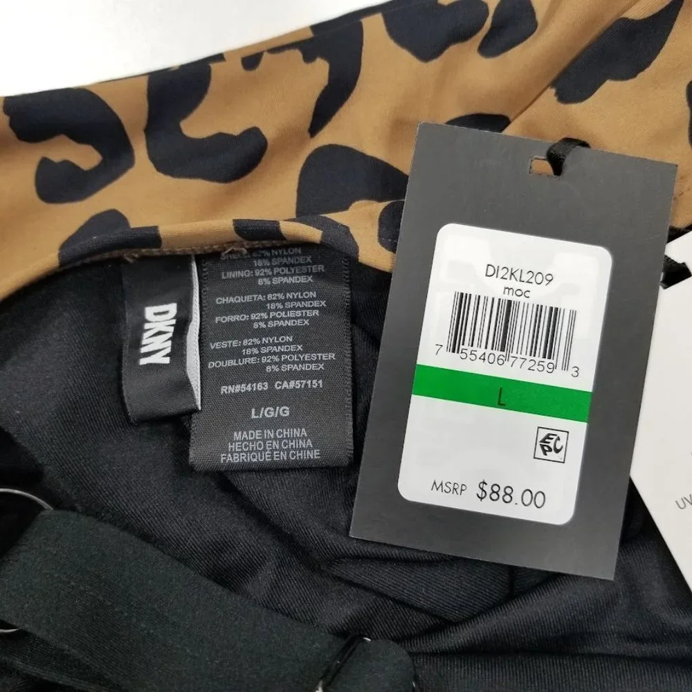 DKNY Leopard Print Tankini Top Size Large - Picture 8 of 9